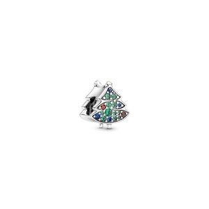 NEW Pandora Bracelet Green Christmas Tree Silver Charm